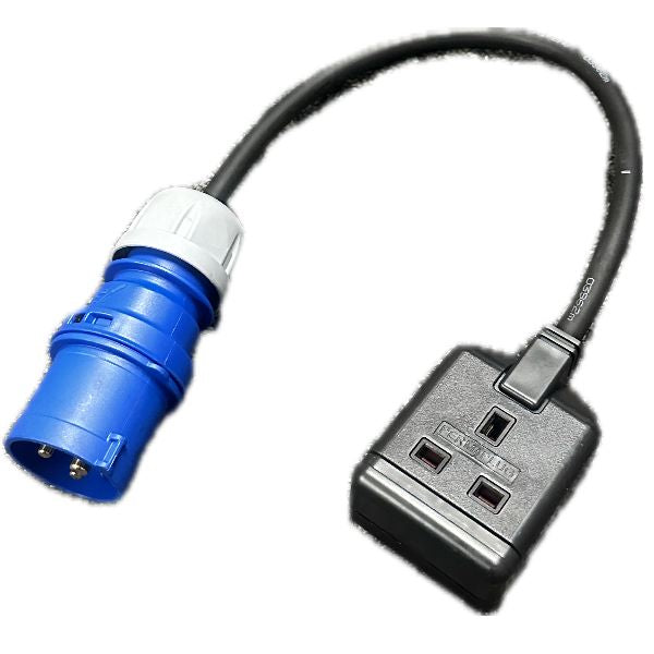 Cammando Plug Short Lead 16amp Blue Commando Plug to 13amp Socket – Kranzle Pressure ...