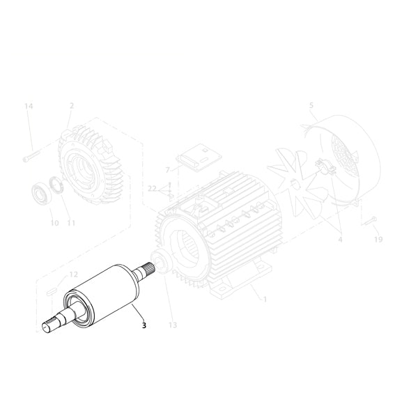 KRANZLE Rotor With Motor Shaft For BG 100 230v/50 Hz 407031