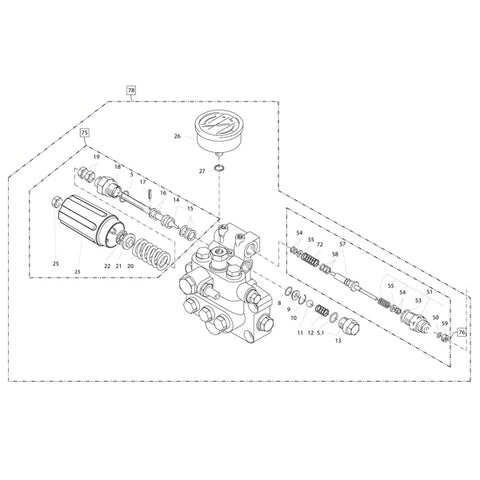 KRANZLE Valve Housing Complete With Pressure Gauge 46084