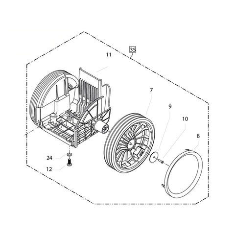KRANZLE Axle Complete With Wheels 49050