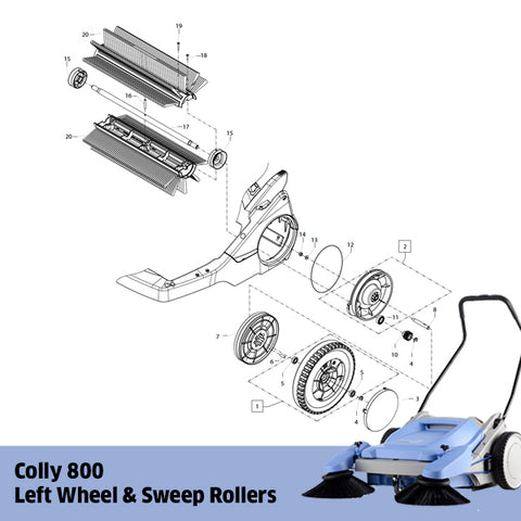 KRANZLE Colly 800 Left Wheel & Sweep Rollers