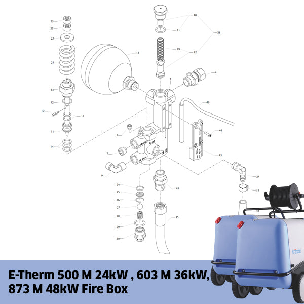 KRANZLE E-Therm 500 M 24kW, 603 M 36kW, 873 M 48kW Flow Safety Block