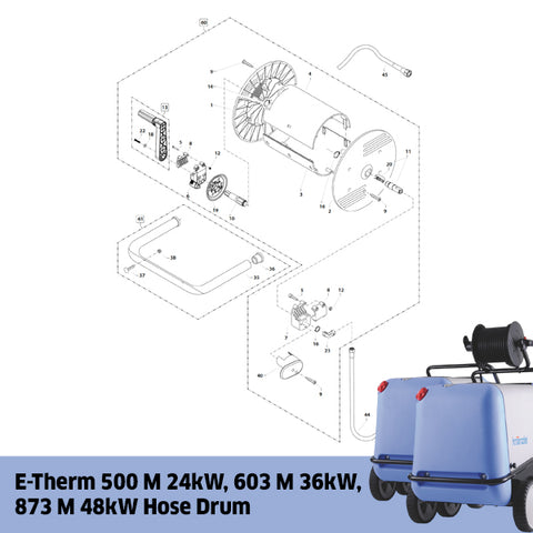 KRANZLE E-Therm 500 M 24kW, 603 M 36kW, 873 M 48kW Hose Drum