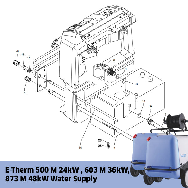 KRANZLE E-Therm 500 M 24kW, 603 M 36kW, 873 M 48kW Water Supply