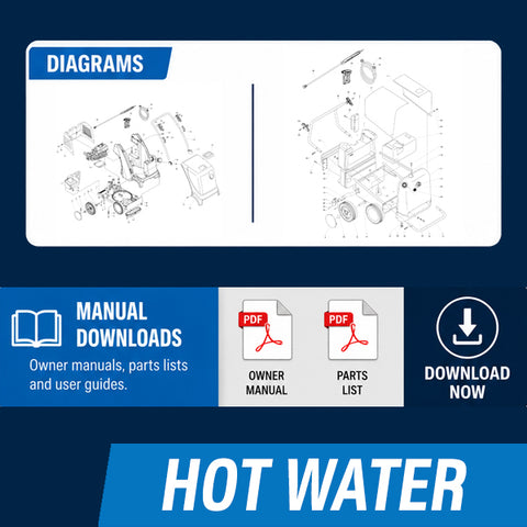 HOT WATER Pressure Washer Operating Manuals & Diagrams