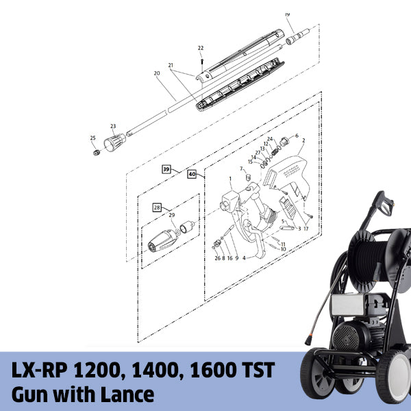 KRANZLE LX-RP 1200, 1400, 1600 TST Gun with Lance