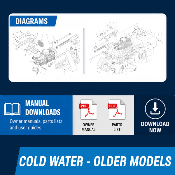 OLDER MODELS Cold Water Pressure Washer Operating Manuals & Diagrams