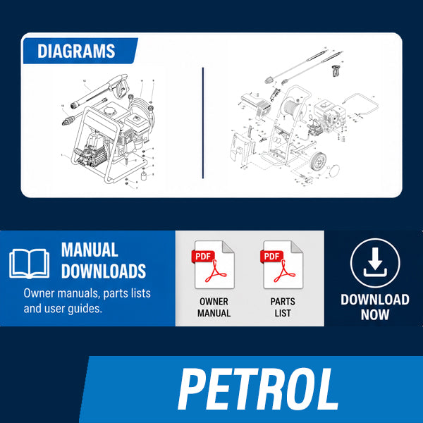 PETROL Pressure Washer Operating Manuals & Diagrams