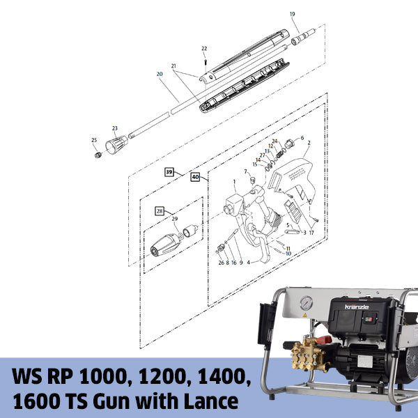 KRANZLE WS RP 1000, 1200, 1400, 1600 TS Gun with Lance