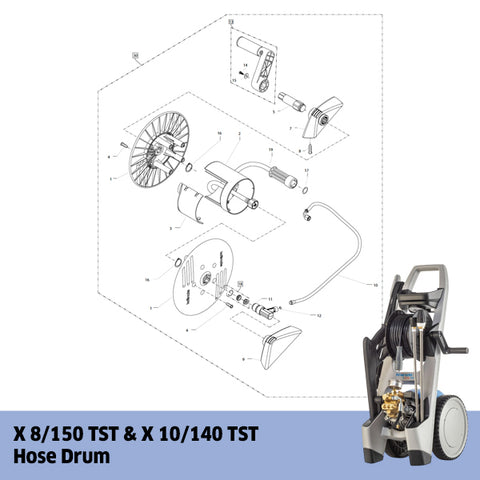 KRANZLE X 8/150 TST & X 10/140 TST Hose Drum