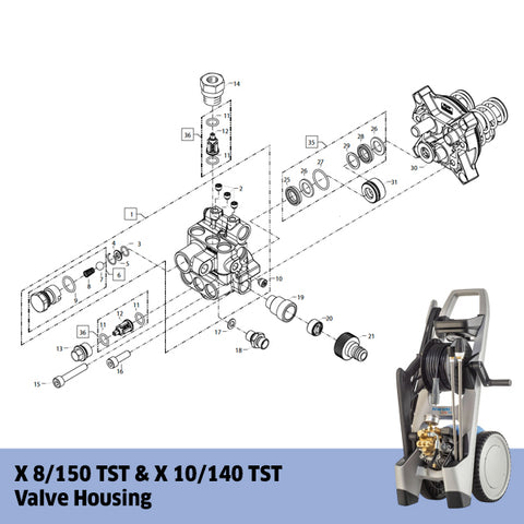 KRANZLE X 8/150 TST & X 10/140 TST Valve Housing