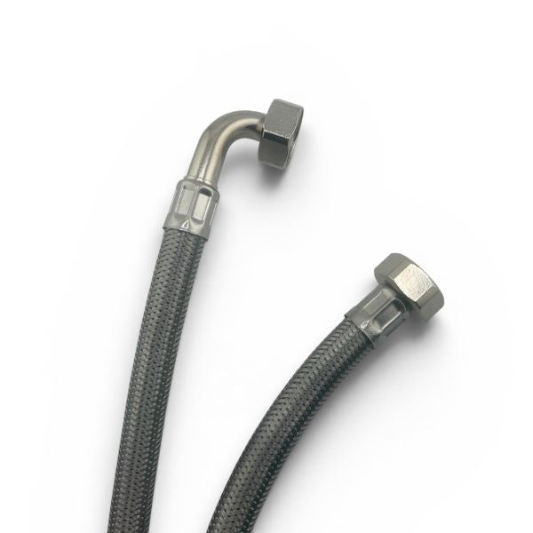 Stainless Steel Braided Water Hose 1500mm 3/4" Female 90° x 3/4" Female (thin)