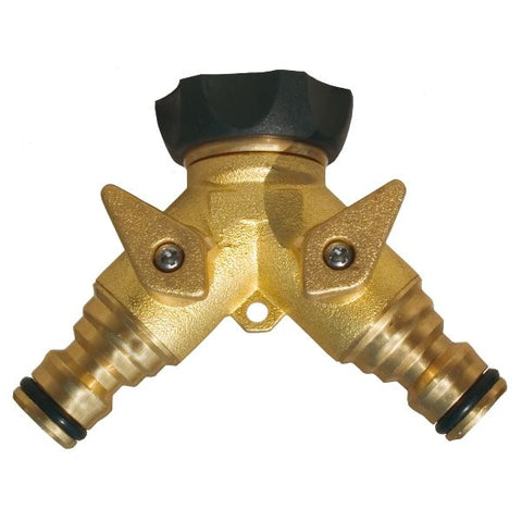Brass Quick Release 2-Way Valved Water Coupling 3/4"
