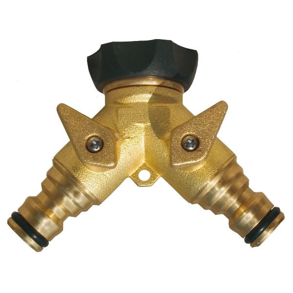 Brass Quick Release 2-Way Valved Water Coupling 3/4"