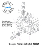 Genuine Kranzle Valve Kit Red Stubby 400621