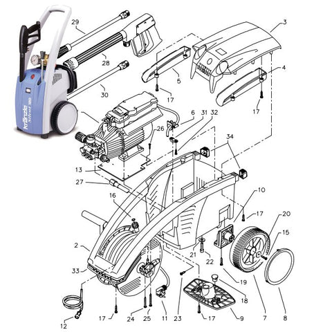 Kranzle K 1150 (T) & Silent 120 spare parts diagrams